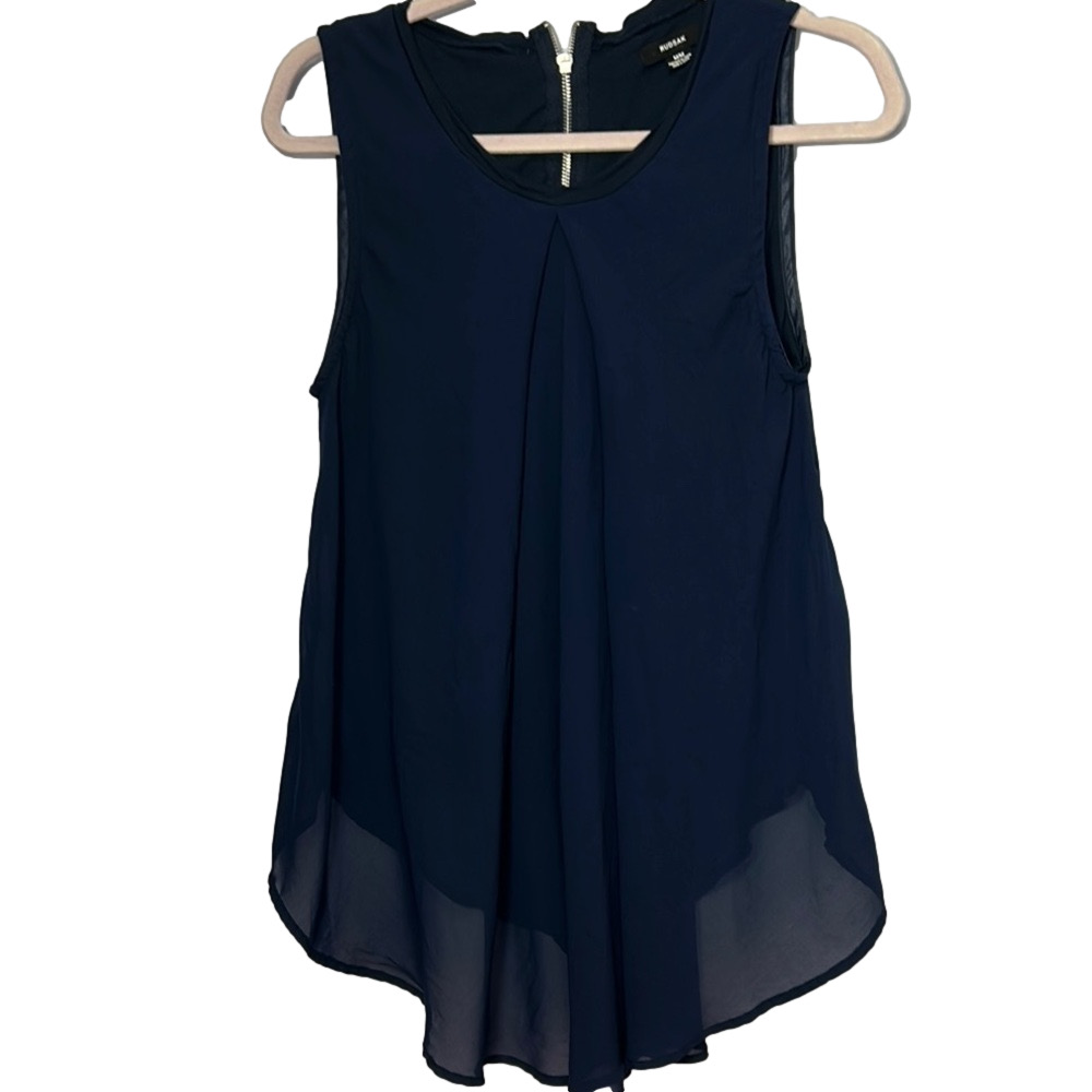Rudsak Blue Sleeveless Pleated Blouse